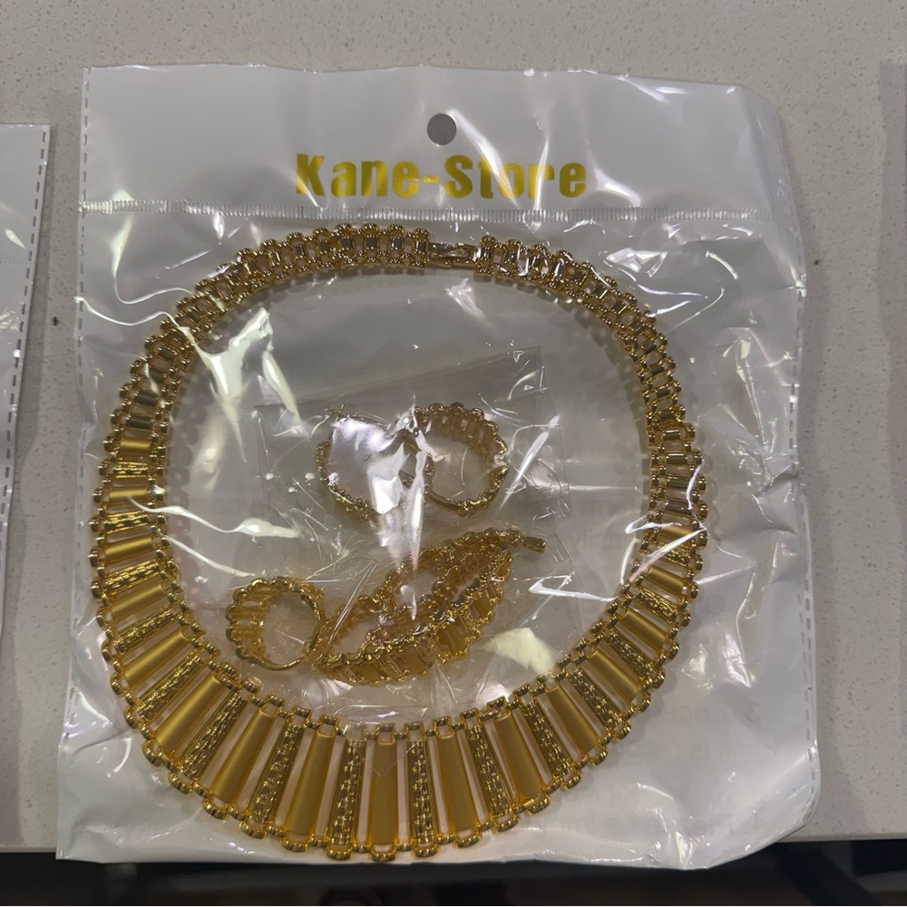 Gold Plated Necklace and Earring Set